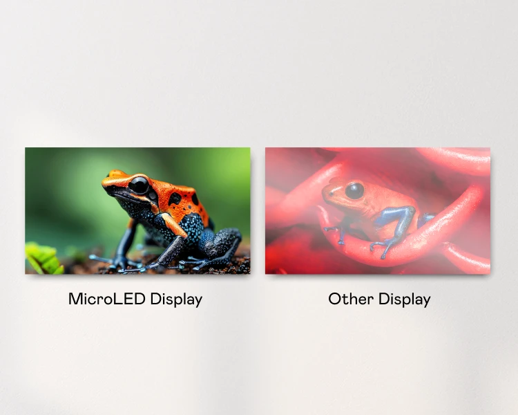 Comparison of MicroLED display and other display technologies: AUO Creative LED Display delivers sharper details, vivid colors, and higher contrast, enhancing visual clarity and realism compared to conventional displays.