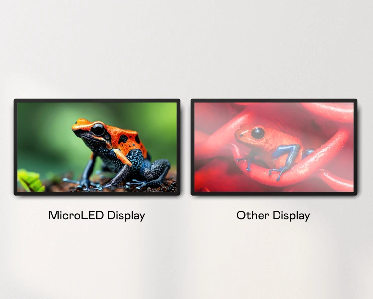 Comparison of MicroLED display and other display technologies: AUO Creative LED Display delivers sharper details, vivid colors, and higher contrast, enhancing visual clarity and realism compared to conventional displays.